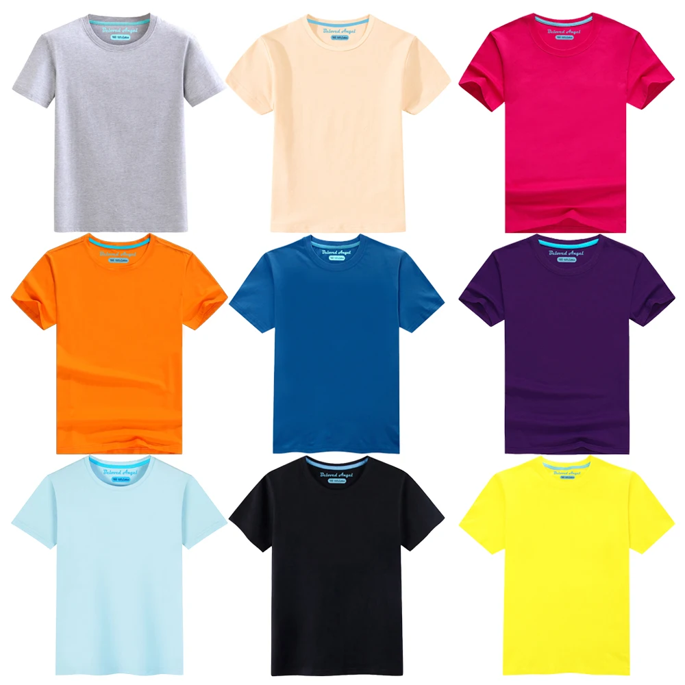 

Beloved Angel Solid Color Kids Boys T Shirt Children Girls Tops Cotton Short Sleeve Sweatshirt Summer Kids Clothes 3-15 Years