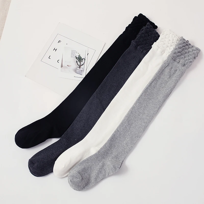 Женские нескользящие носки YIKOU длинные носки-трубы с трехмерным кружевом в