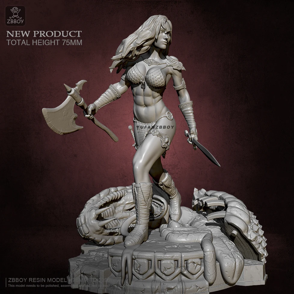 

75MM Resin model kits figure colorless and self-assembled TD-2395