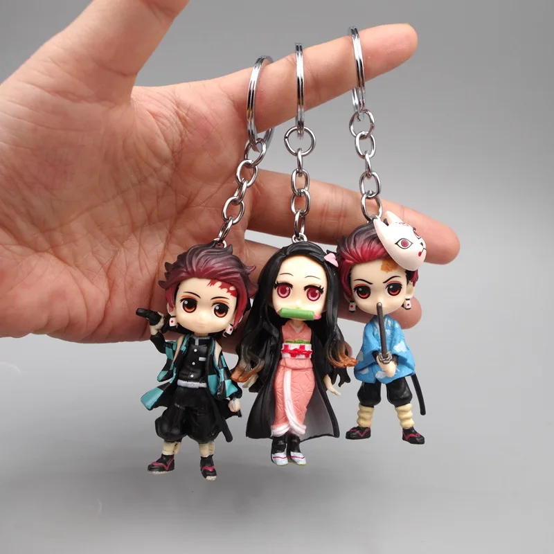 6 шт Аниме клинок демона брелок Kimetsu без Yaiba рисунок Tanjirou Nezuko фигурку демон убийца