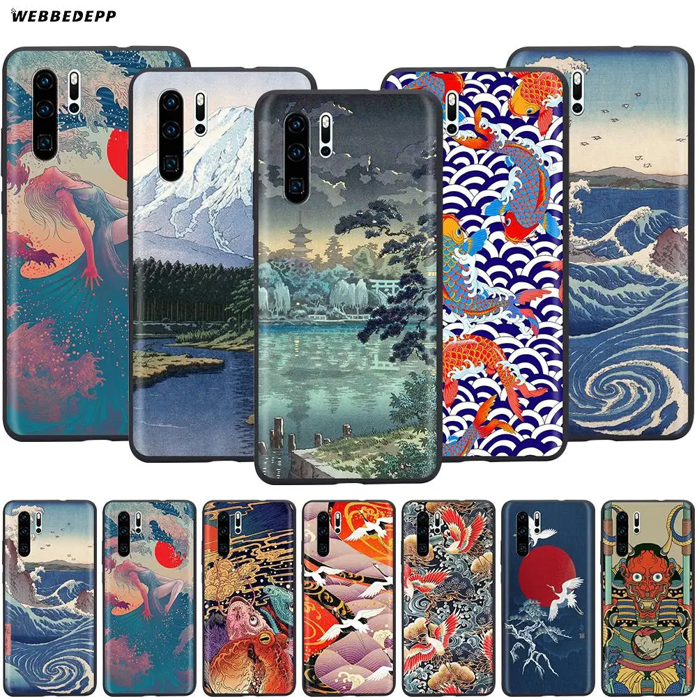Webbedepp японский стиль художественный чехол для Huawei Honor 6A 7A 7C 7X 8 8X 8C 9 9X 10 20 Lite Pro Note