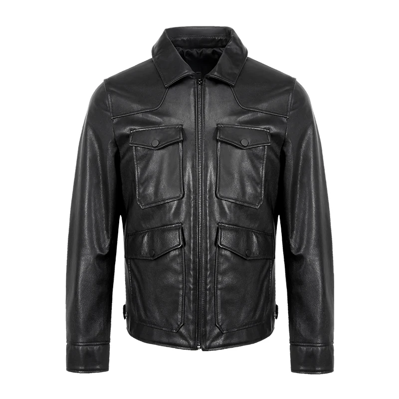 Бесплатная доставка. Мужские классические куртки из овечьей кожи мужская куртка