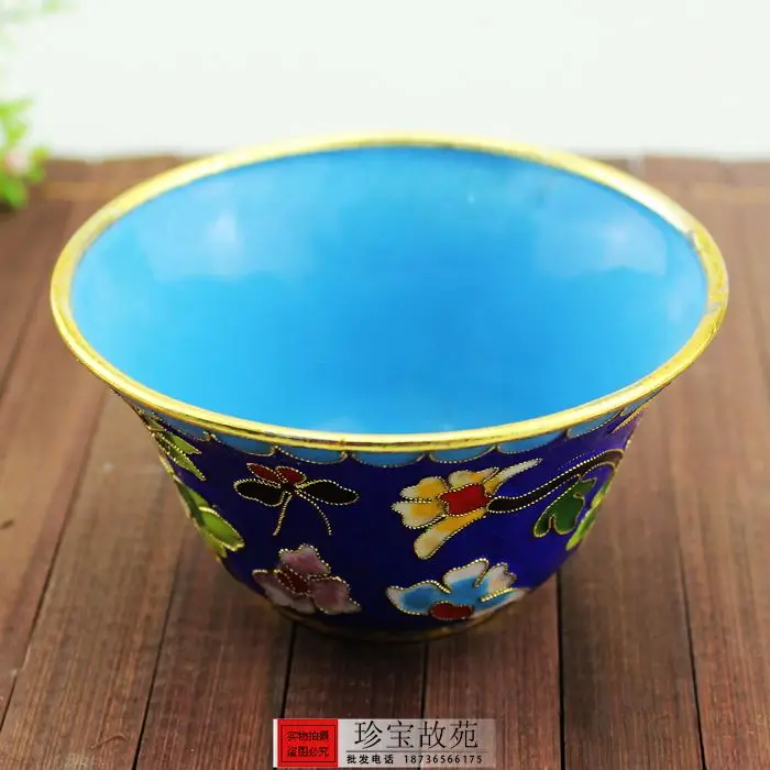 

Antique Cloisonne tea bowl decoration home crafts
