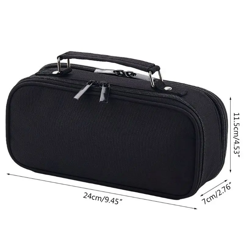 

Large Capacity Double Layer Pencil Case Canvas Portable Storage Bag Stationery DXAB