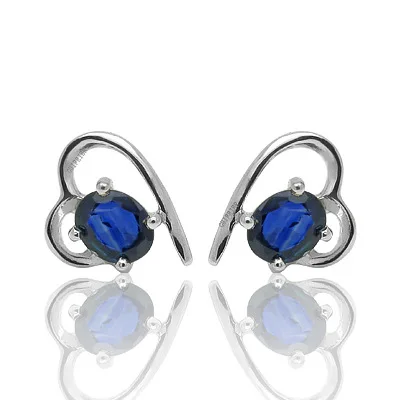 

CoLife Jewelry Natural Blue Sapphire Earrings for Daily Wear 4mm*5mm Natural Sapphire Stud Earrings 925 Silver Sapphire Jewelry