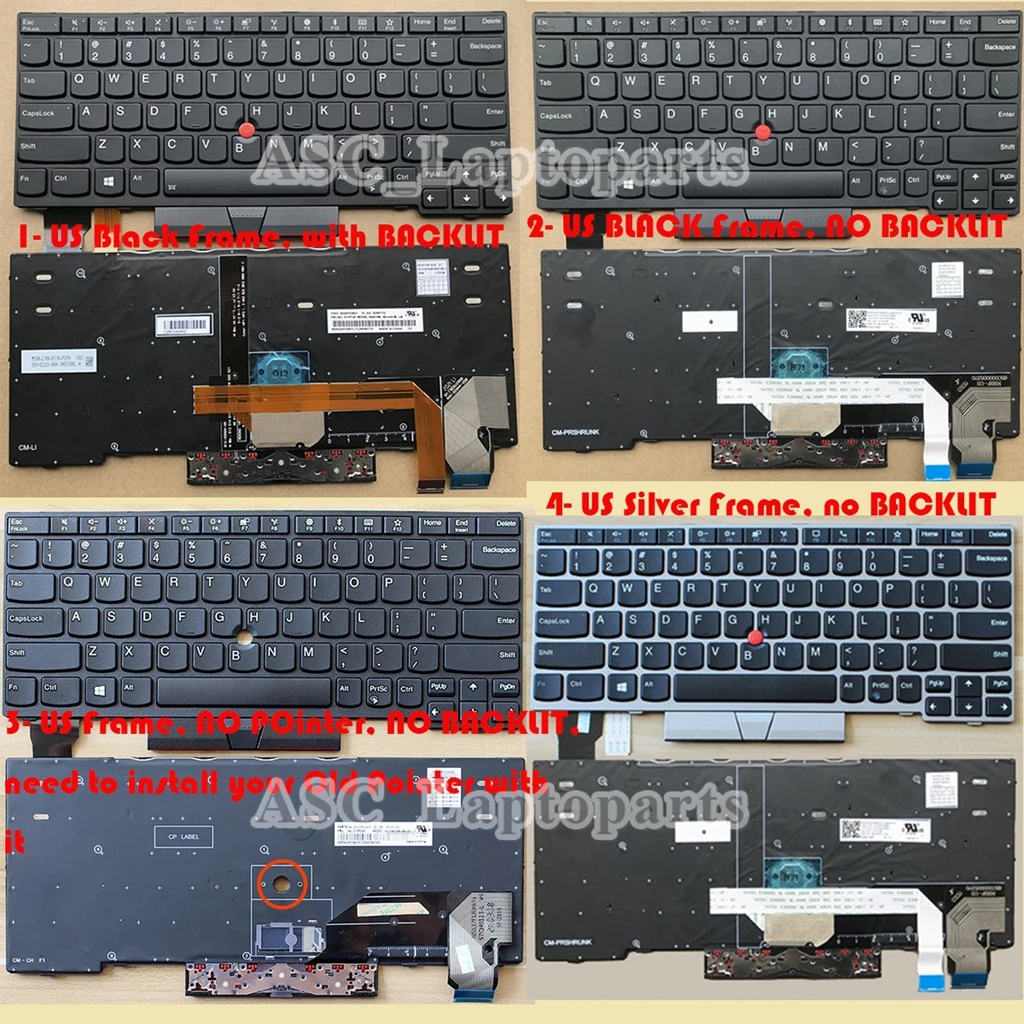

New US QWERTY Keyboard for Lenovo Thinkpad X280 A285 X395 X390 , L13 gen 1 L13 Yoga gen 1 , X13 Gen 1 , L13 gen 2 BACKLIT, Frame