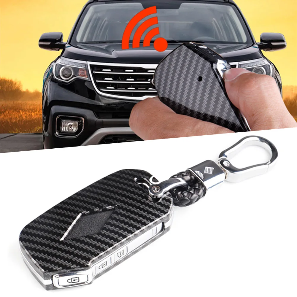 

Чехол для автомобильного ключа, защитный чехол для ключа из углеродного волокна ABS для Kia Forte Telluride K3 K5 Optima Seltos Soul