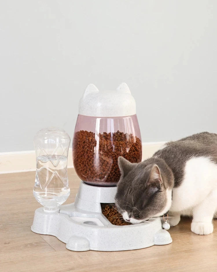 

2.2L Pet Dog Cat Automatic Feeder Bowl for Dogs Drinking Water 528Ml Kitten Bowlslarge Capacity Cats Feeding Container Supplies
