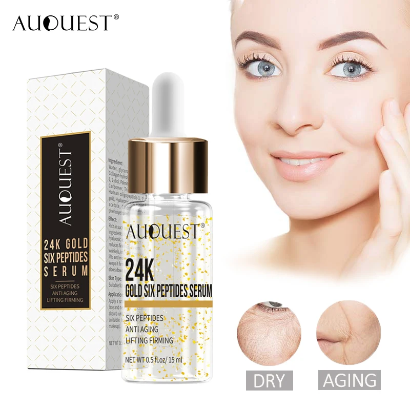 AuQuest против старения анти морщинки Сыворотки 2 шт. гидролизованный 24K золото