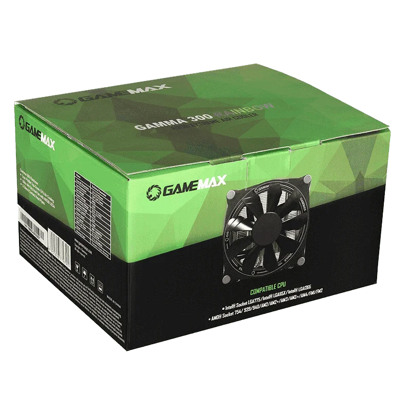 Кулер для процессора GameMax RGB 5 тепловых трубок радиатор LGA 115X 775 1366 AMD AM4 AM3 + AM2 FM2 FM1 939