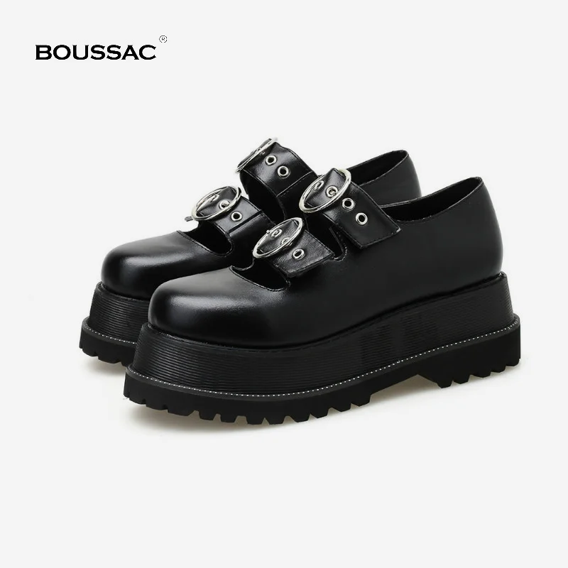 Туфли-лодочки Boussac женские на платформе Туфли Мэри Джейн с металлической пряжкой