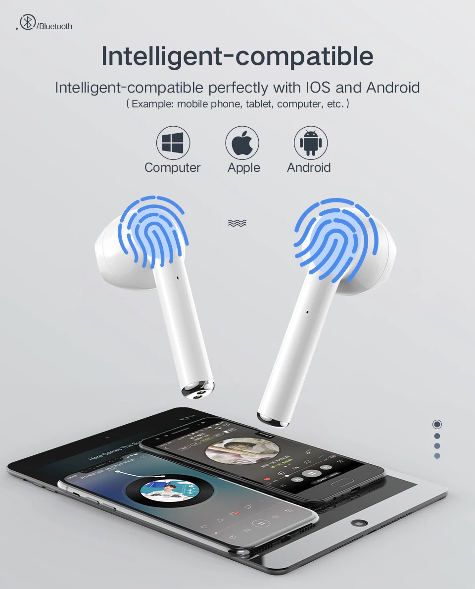 Беспроводные наушники tws i12, беспроводная Bluetooth гарнитура, HD стерео V5.0, шумоподавление, беспроводные наушники, подходят для смартфонов