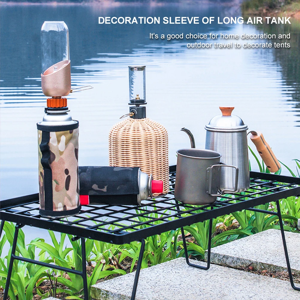 

6.5 X 9.9cm Camouflage Gas Canister Cover Protector Camping Hiking Fuel Cylinder Tank Storage Bag Accessories