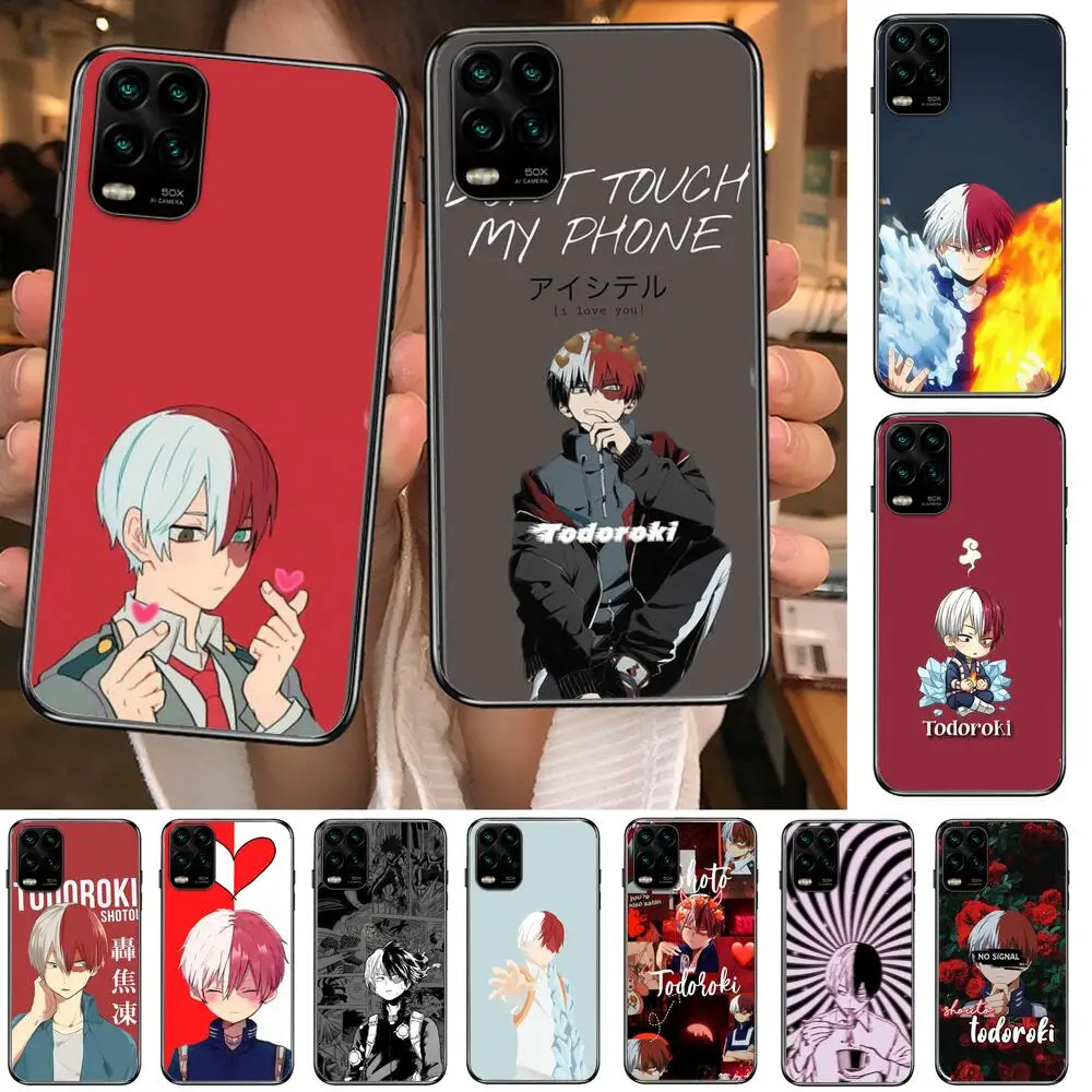 

Boku no My Hero Academia Todoroki cartoon Phone Case For XiaoMi Redmi Note 11 10 9S 8 7 6 5 A Pro T Y1 Anime Black Cover Silicon