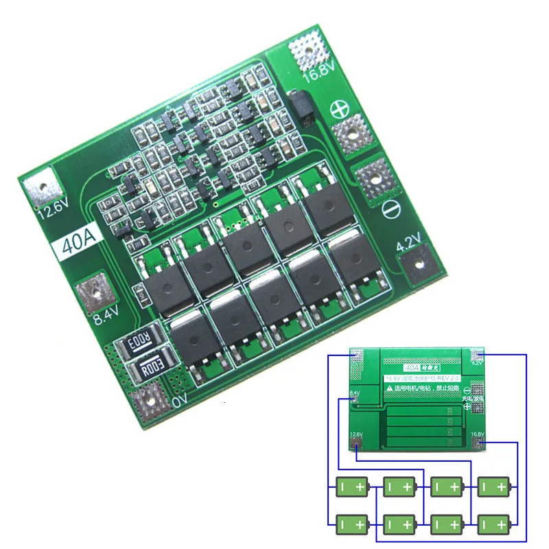 IG-4S 40A 18650 Li-Ion Lithium Battery Charger PCB Board BMS Protection Module for Drill Motor 14.8V 16.8V Lipo Cell | Электроника