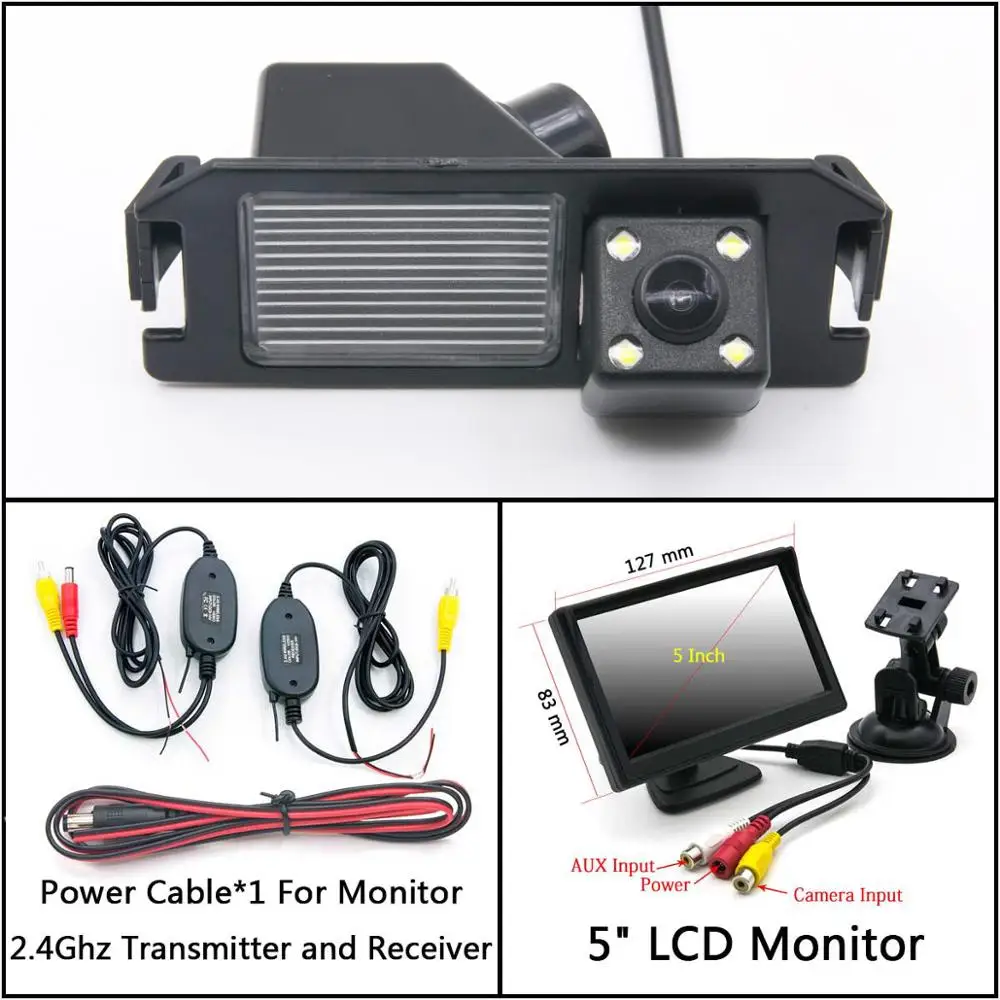4 LED light Reverse Rear View Camera For kia plcanto Morning Rio 3 Soul MK1 MK2 Niro DE Car Parking Monitor Night Vision - Название цвета: C Wireless 5inch LCD