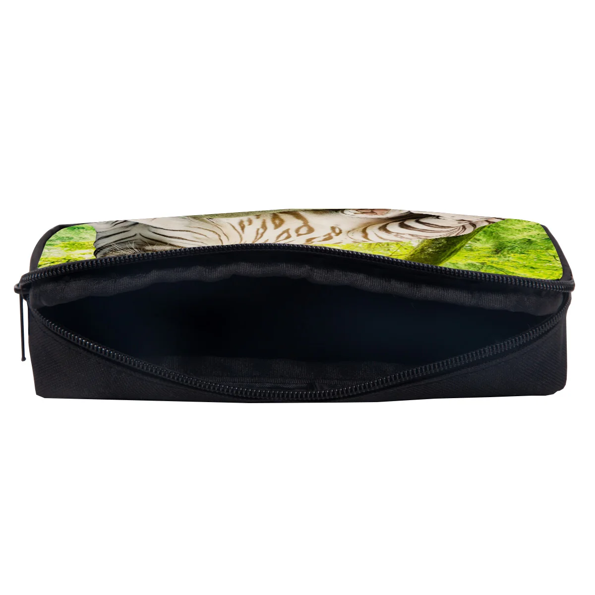 Повседневная косметичка зеленый лес Животное Белый Тигр камень Макияж Дорожная