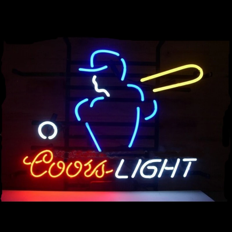 Бейсбольный проигрыватель Coors светильник неоновая вывеска изготовленная на