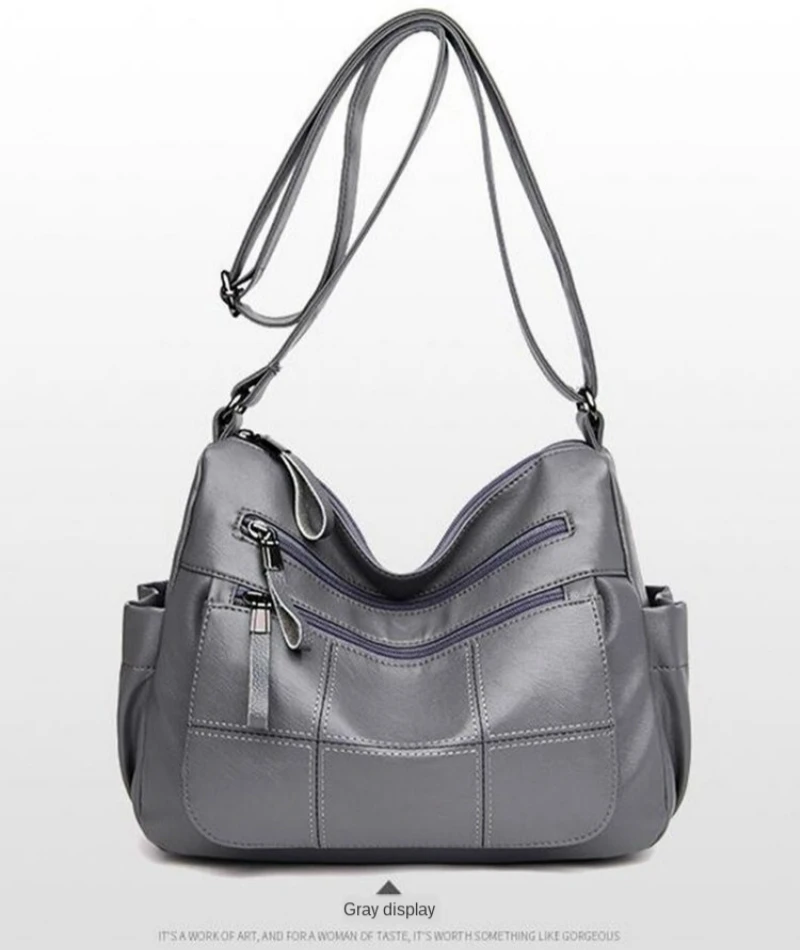 

Women Multi-pocket design Hot Soft Stylish Leather Luxury Ladies HandBags Female Crossbody Bags Shoulder Messenger Bags Ladies