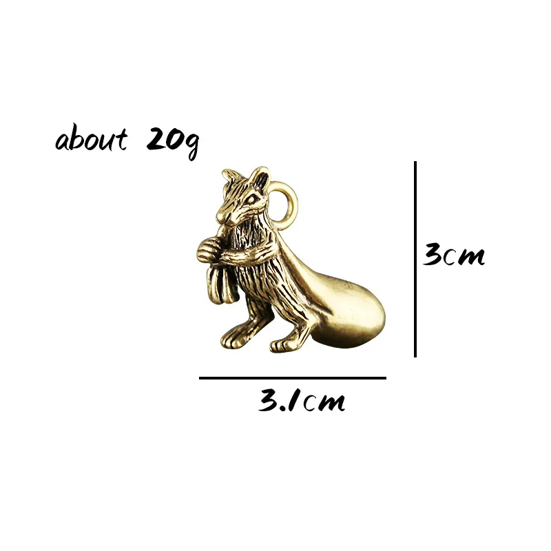 Медная счастливая мышь богатство крыса Латунь Брелок для автомобиля золотые