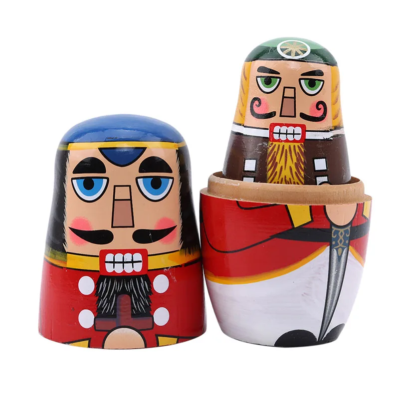 

Best Sale 5 Pcs/Set Walnut Russian Dolls Hand Painted Home Decor Birthday Gifts Baby Toys Nesting Dolls Wooden Matryoshka