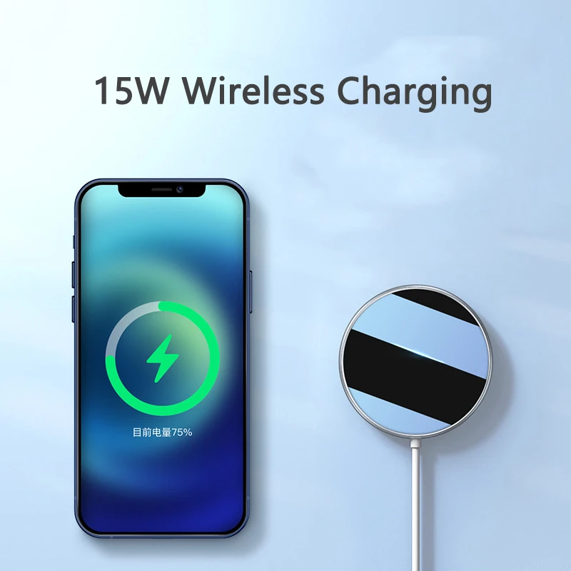 

Магнитное Беспроводное зарядное устройство для iPhone 12 Pro Max, 15 Вт, быстрая Беспроводная зарядка для iPhone 12 Pro 12mini, быстрая зарядка