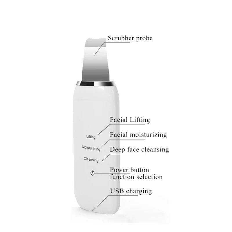 

Professional Ultrasonic Skin Scrubber Facial Pore Cleaner Deep Face Cleaning