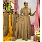 Африканские платья-Макси для женщин, новинка 2022, вечернее длинное платье для вечерние, африканская одежда, элегантный кафтан, мусульманское Модное шифоновое платье