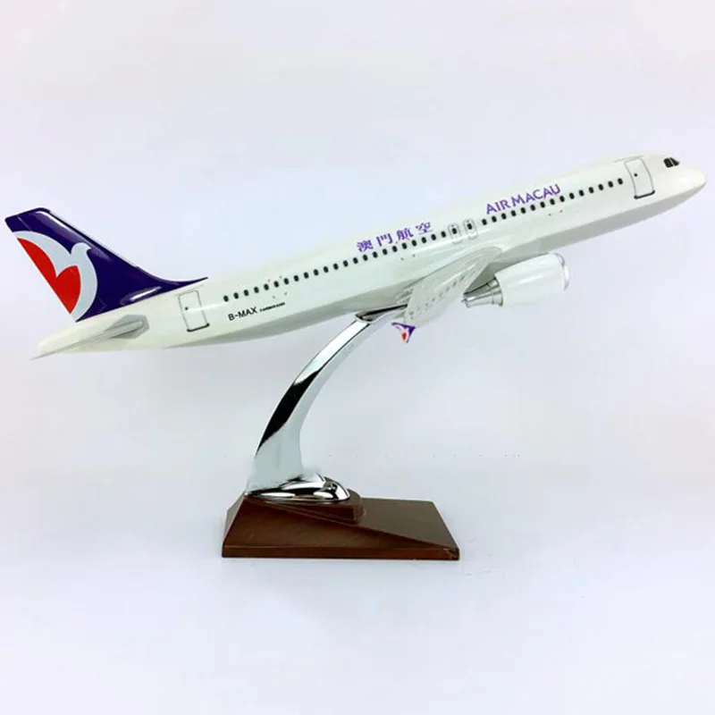 

36CM 1/100 boeing Airbus A320-200 model Air Macau airlines with base alloy aircraft plane collectible display model collection