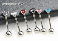 50pcs body jewelry tongue nipple shield ring barbells straight bar 14g shine cz gems body piercing jewelry 1 61666mm