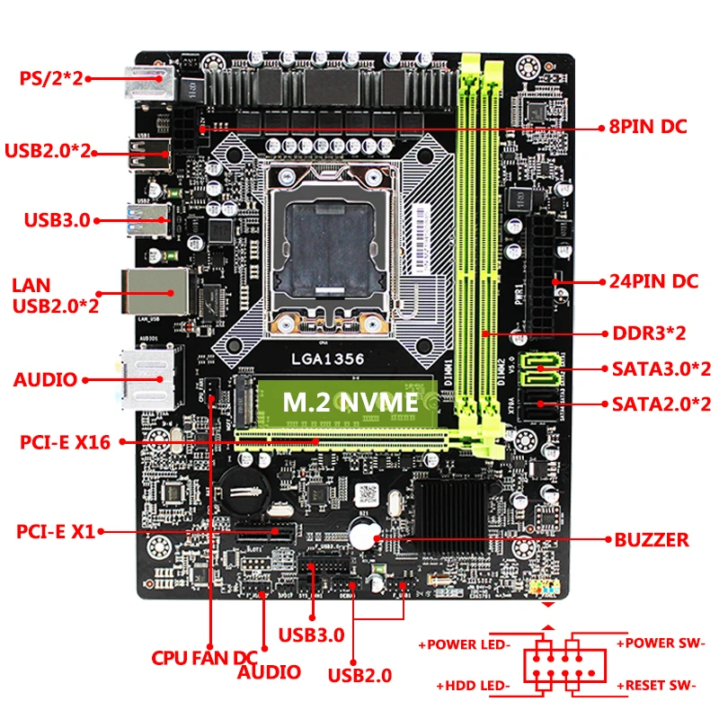 Материнская плата X79 поддерживает процессор Intel Xeon LGA 1356 E5 Серверная память DDR3 REG ECC