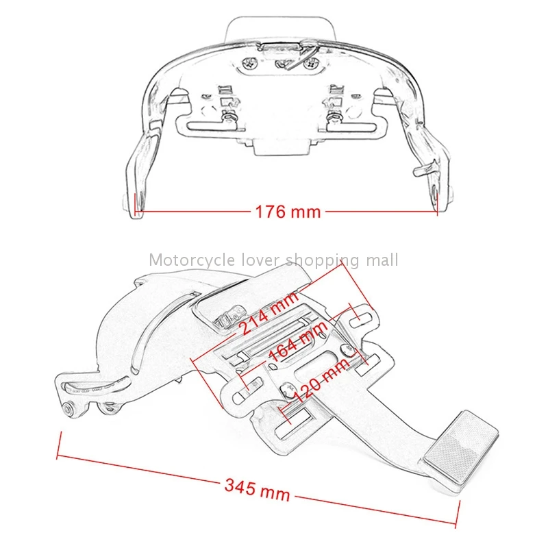 

2021 New Motorcycle accessories frame rear fender+taillight+card frame modification suitable for HarleyDavidson 883/1200 1996-21