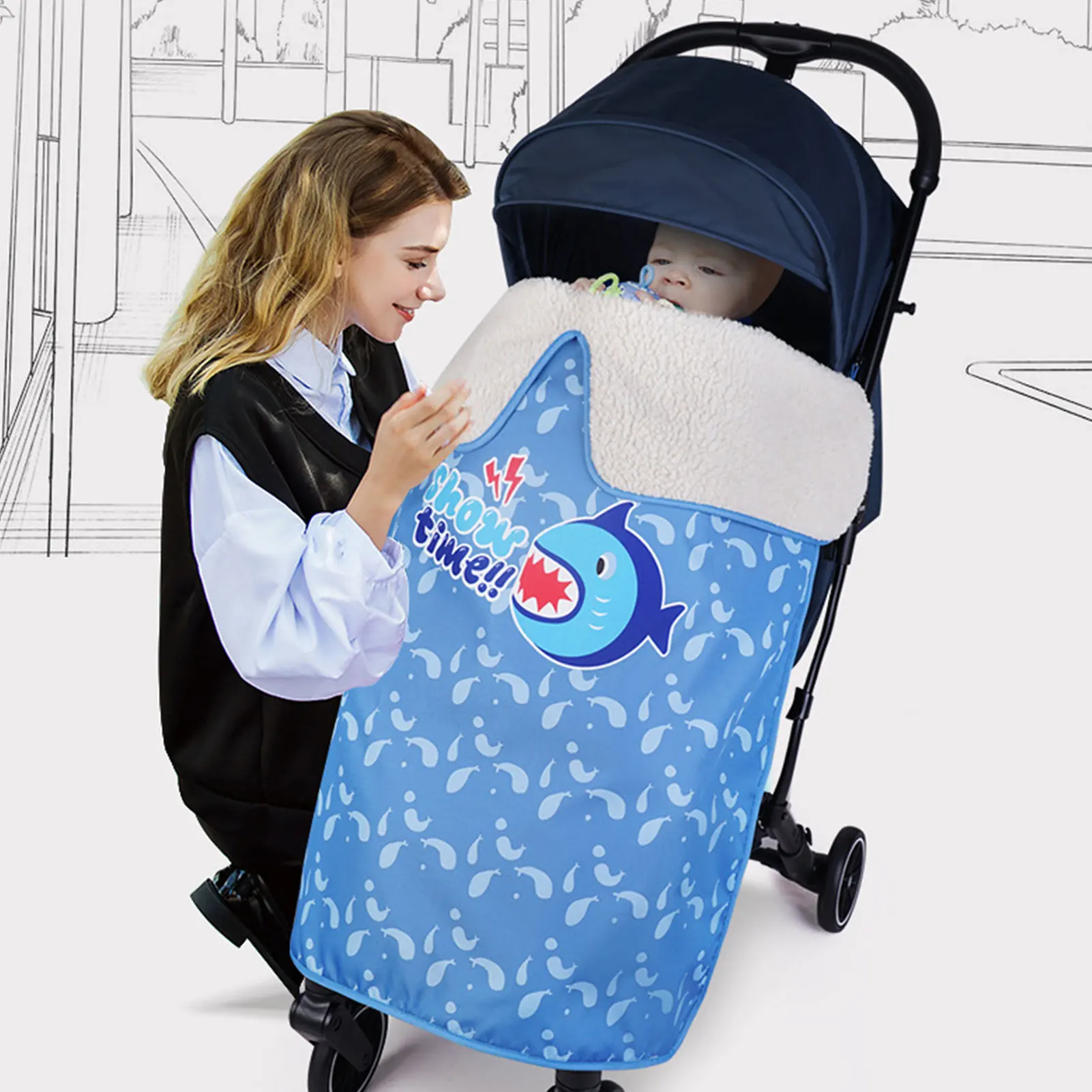 

Stroller Blankets Baby Stroller Blankets Baby Blankets Windproof And Rainproof Small Quilts Warm And Thicken Blankets