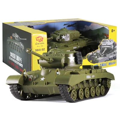 1/30 2,4G Радиоуправляемый Танк Шерман M4A3 M26 Pershing Боевой Военный танк детские игрушки, интерактивный Танк дистанционного управления для родителей и детей - Цвет: M26