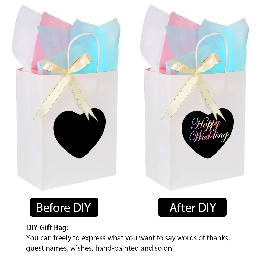 OurWarm 6 шт DIY подарочные пакеты с царапинами бумажные панели тканевая лента коричневый/белый крафт-бумажный мешок свадебный подарок для гостя Sac Cadeau