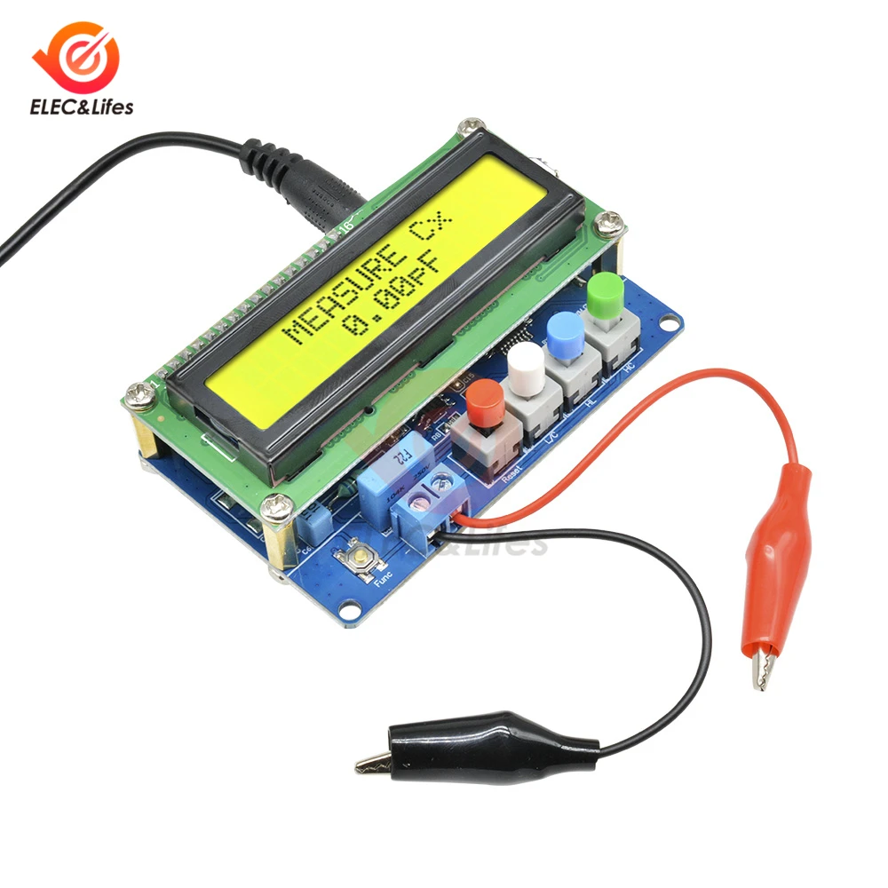 LCD Backlight Digital Capacitance meter Capacitor inductance TESTER LC100-A Meter 1pF-100mF 1uH-100H + Crocodile Clip Test wire |