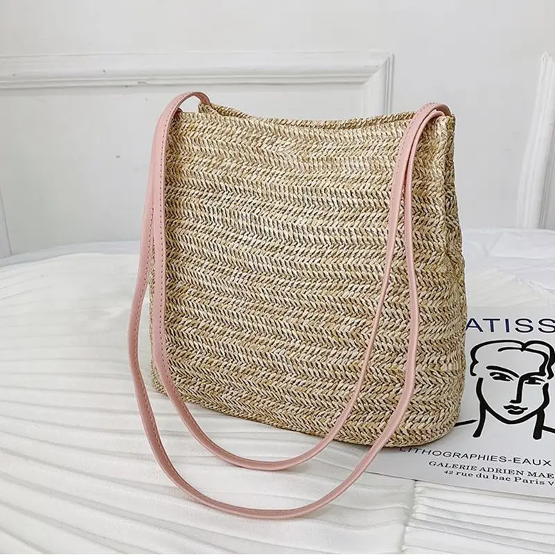 Женские богемные дизайнерские круглые сумки через плечо из ротанга летние