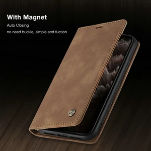 leather case for iphone 13 11 12 mini pro x xs xr max luxury magnetic flip phone case for iphone 6 7 8 se 2020 plus wallet cover free global shipping