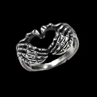 Новинка 2021, креативное кольцо в стиле панк, готика, скелет, сердце, Женское кольцо из нержавеющей стали с черепом, размер 6-11
