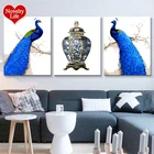 Безрамная Синяя Птица Животное DIY Набор для рисования по номерам Акриловая Краска красочная домашняя Настенная картина Декор уникальный подарок 40x50 см x 3 шт.