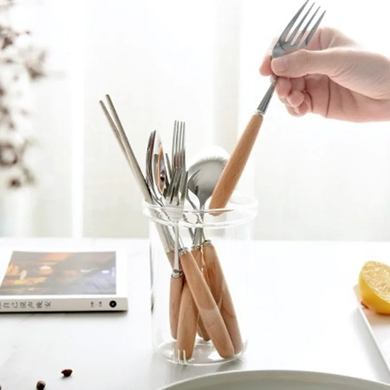 Набор столовой посуды CuteLife деревянная вилка ложка нож столовая посуда из