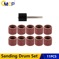 cmcp 100 grit sanding drum set 11pcs with sanding mandrel 12 7mm sanding bands for dremel tools rotary accessories
