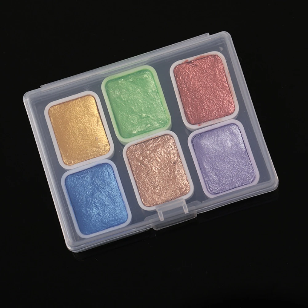 

6 Colors Glitter Nail Watercolor Painting Solid Pigment Nail Art Powder Pearl Chrome Mirror Power