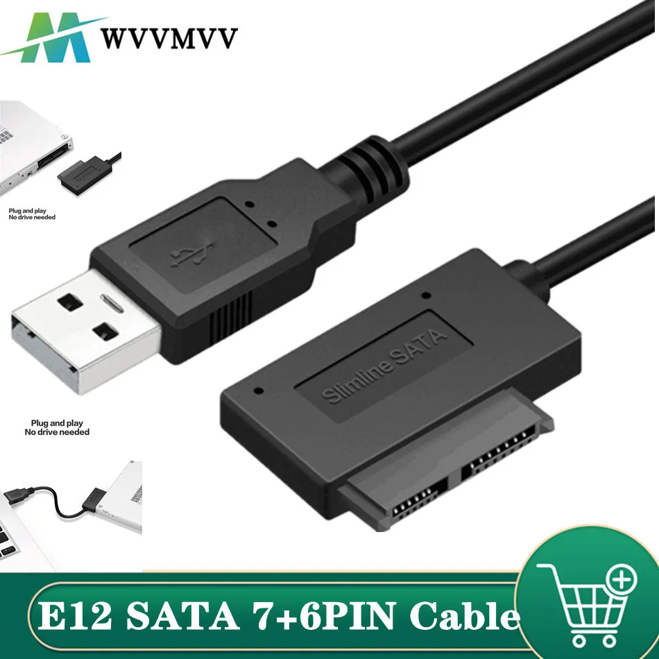 WVVMVV-Adaptador USB 2,0 a Mini Sata II, Cable convertidor de 7 +...
