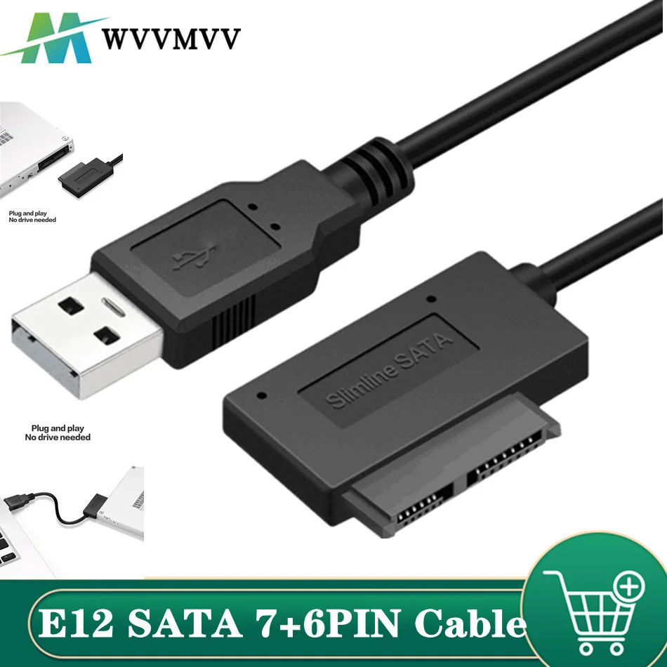 Адаптер WVVMVV USB 2 0 для Mini Sata II 7 + 6 13Pin кабель-преобразователь ноутбука CD/DVD ROM