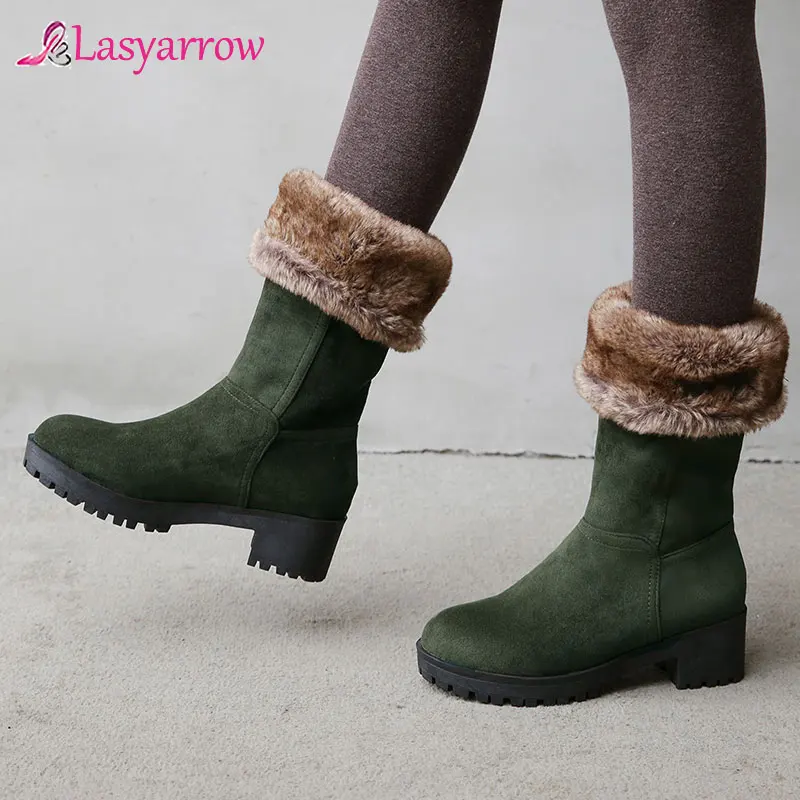 Lasyarrow новинка 2019 г. Хит продаж ботильоны на не сужающемся книзу массивном каблуке