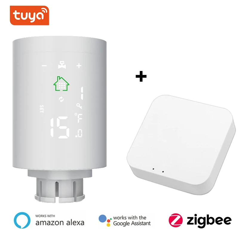 

Умный привод радиатора Tuya ZigBee 3,0, программируемый термостатический клапан радиатора, регулятор температуры, установка 2 МТТ с Alexa