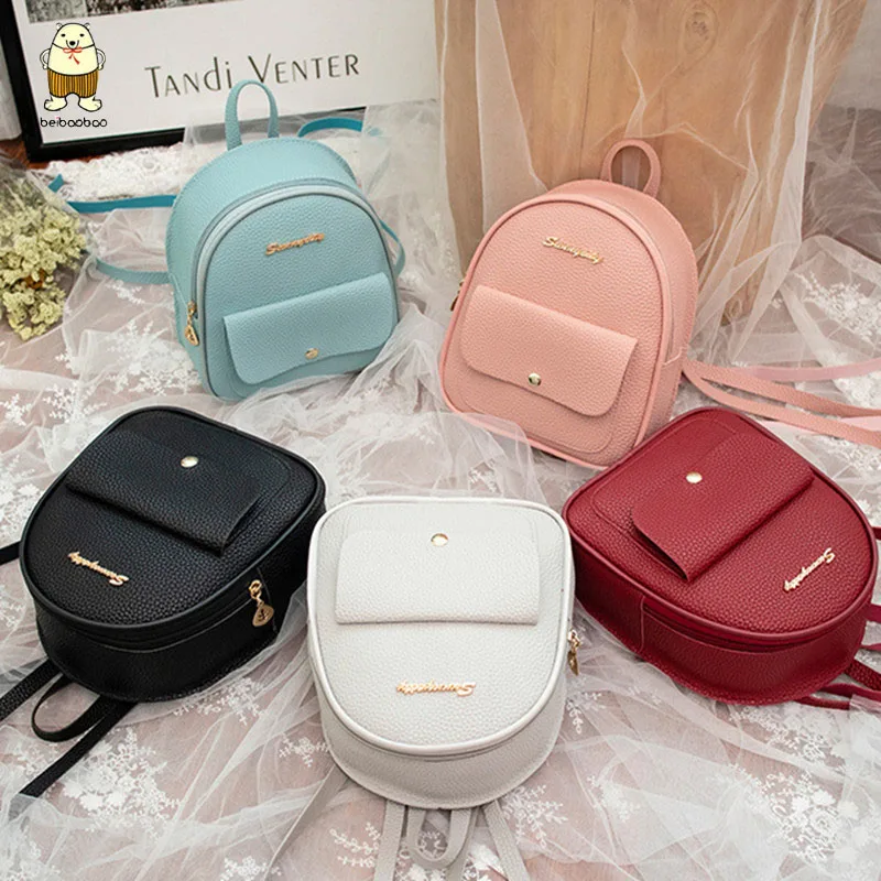 

PU Leather Shoulder Mini Small Backpack Women Teenage Girls Kids Multi-Function Female Ladies Phone Pouch Pack