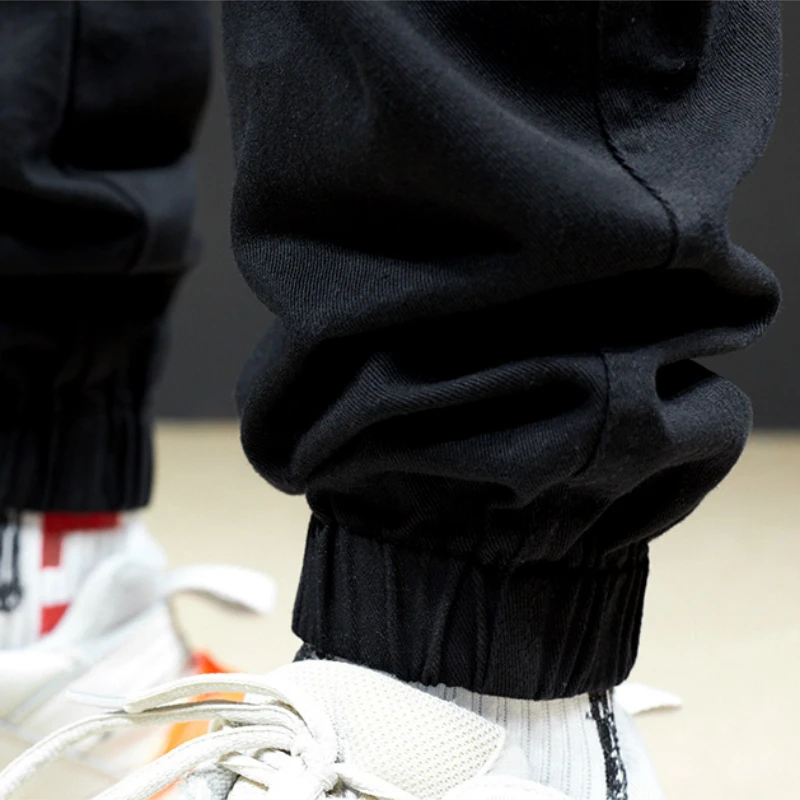 Черные тактические тканевые рабочие брюки для отдыха мужские бегуны с