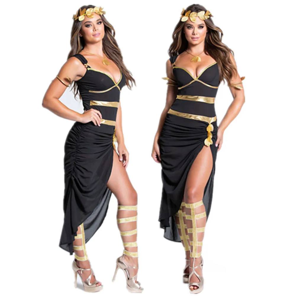 

Экзотический Костюм Фараона из древнего египетского фарфора для Хэллоуина, Женский костюм для косплея, длинное платье принцессы Клеопатры